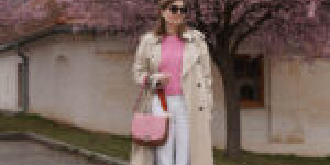 Beitragsbild des Blogbeitrags Colorful Spring Outfit in rosa mit Trenchcoat 
