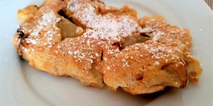 Beitragsbild des Blogbeitrags Reisauflauf mit Äpfeln oder Birnen, Rezept