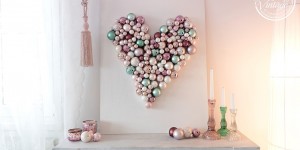 Beitragsbild des Blogbeitrags DIY-Geschenk zum Valentinstag: Ein Herz aus Christbaumkugeln 