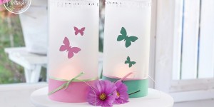 Beitragsbild des Blogbeitrags DIY - frühlingshafte Windlichter aus Transparentpapier 