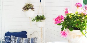 Beitragsbild des Blogbeitrags Blumenampel aus Makramee selber machen