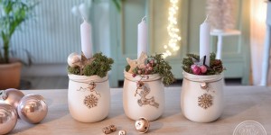 Beitragsbild des Blogbeitrags Weihnachtsdeko aus Altglas selbermachen
