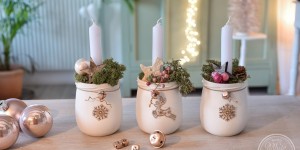 Beitragsbild des Blogbeitrags Weihnachtsdeko aus Altglas selbermachen 