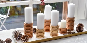 Beitragsbild des Blogbeitrags DIY - Kerzenständer aus Holzringen