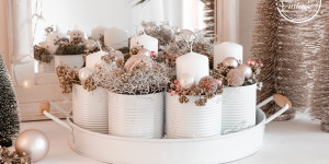 Beitragsbild des Blogbeitrags Upcycling-Adventskranz aus Dosen