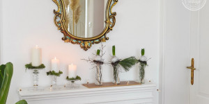 Beitragsbild des Blogbeitrags Winterdeko mit gewachsten Hyazinthen und Zweigen 