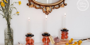 Beitragsbild des Blogbeitrags Kerzenglas mit Lampionblumen - DIY-Herbstdeko