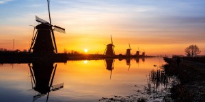Beitragsbild des Blogbeitrags Windmühlen-Romantik in Kinderdijk 