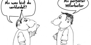 Beitragsbild des Blogbeitrags Rote Nase und schräger Hut – Verkleiden am Arbeitsplatz