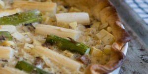 Beitragsbild des Blogbeitrags Spargel Süßkartoffel Quiche
