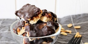 Beitragsbild des Blogbeitrags vegane Snickers 