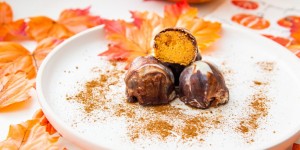 Beitragsbild des Blogbeitrags Pumpkin Spice Bites | Herbstliche Pralinen als Dessert-Überraschung 