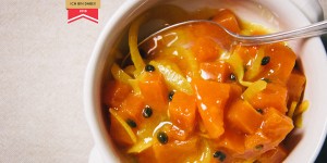 Beitragsbild des Blogbeitrags Fruchtig scharfes Papaya-Orangen-Chutney 