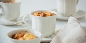 Beitragsbild des Blogbeitrags Luftiges Käsesoufflé mit dreierlei Sorten oder wie auf Wolken