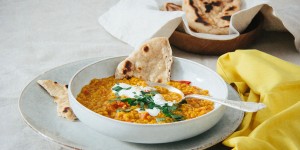 Beitragsbild des Blogbeitrags Schnelles Naan Brot aus der Pfanne oder fix und fertig! 