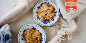 Beitragsbild des Blogbeitrags Pfirsich-Streusel-Taler oder keine Zeit uns zu beeilen