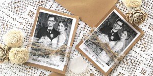 Beitragsbild des Blogbeitrags Dankeskarten zur Hochzeit im Vintagestil