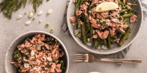 Beitragsbild des Blogbeitrags Rezept – Spargel Salat mit Lachs