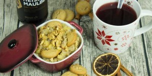 Beitragsbild des Blogbeitrags Apfel-Porridge mit Dinkel Maronikeksen und Maulbeerenpunsch nach Hildegard von Bingen + Gewinnspiel [mit Gewußt wie] 