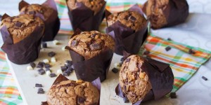 Beitragsbild des Blogbeitrags Chocolate Chip Muffins | Riesenmuffins 
