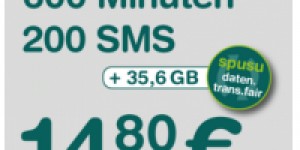Beitragsbild des Blogbeitrags spusu 17.800 LTE Tarif  – 200 SMS / 600 Minuten / 17GB Daten um 14,80€ 