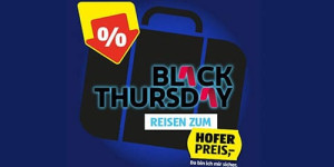 Beitragsbild des Blogbeitrags HOFER REISEN Black Thursday Traveldeals