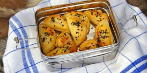Beitragsbild des Blogbeitrags Kürbis-Ziegenkäse Empanadas – Rezept 