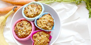 Beitragsbild des Blogbeitrags Karottenkuchen Bananen Muffins 