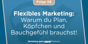 Beitragsbild des Blogbeitrags Marketing flexibel – warum du Plan, Köpfchen und Bauchgefühl brauchst (Folge 6)