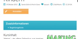 Beitragsbild des Blogbeitrags START: “Making” – Kreatives digitales Gestalten mit Kindern #imoox #makids15