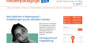 Beitragsbild des Blogbeitrags Erschienen: Mehr Mädchen in Makerspaces? (Praxisblog Medienpädagogik) #making 