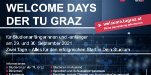 Beitragsbild des Blogbeitrags Herzlich Willkommen bei den Welcome Days 2021 der TU Graz #welcome #welcomedays #tugraz