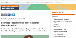 Beitragsbild des Blogbeitrags Erschienen: Lernvideo-Produktion für den schulischen (Fern-) Unterricht (werkstatt.bpb.de) #oerde 