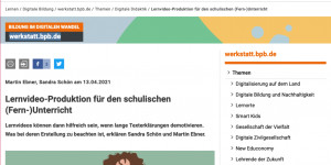 Beitragsbild des Blogbeitrags Erschienen: Lernvideo-Produktion für den schulischen (Fern-) Unterricht (werkstatt.bpb.de) #oerde