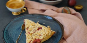 Beitragsbild des Blogbeitrags Veganer Zwetschkenkuchen mit Streuseln 