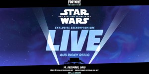 Beitragsbild des Blogbeitrags Fortnite zeigt eine exklusive Szene aus Star Wars: Der Aufstieg Skywalkers 