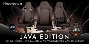 Beitragsbild des Blogbeitrags noblechairs bringt die Premium-Gaming-Stühle der EPIC-, ICON- & HERO-Serie in der Java Edition