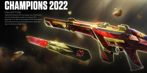 Beitragsbild des Blogbeitrags VALORANT: Neuer limitierter Skin „Champions 2022″ für das Butterfly-Messer und die Phantom veröffentlicht