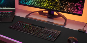 Beitragsbild des Blogbeitrags CORSAIR K100 AIR WIRELESS RGB: Premiere der weltweit ersten, ultradünnen Gaming-Tastatur mit CHERRY MX Ultra Low Profile Tactile-Schaltern 