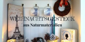 Beitragsbild des Blogbeitrags Upcycling-Weihnachtsgesteck aus Zapfen, Holz & Restkerzenresten 