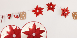 Beitragsbild des Blogbeitrags Poinsettia | Roter Weihnachtsstern aus Karton