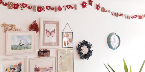Beitragsbild des Blogbeitrags Weihnachtsgirlande aus Karton