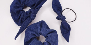 Beitragsbild des Blogbeitrags Scrunchies aus alten Jeans selbermachen 