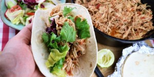 Beitragsbild des Blogbeitrags Pulled Chicken Tacos aus dem Dutch Oven 