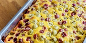 Beitragsbild des Blogbeitrags Stachelbeerkuchen mit Vanilleguss