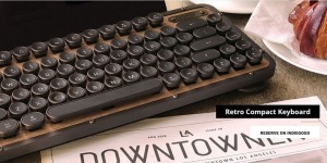 Beitragsbild des Blogbeitrags Aufregendes Design im nostalgischen Schreibmaschinen-Look: AZIO präsentiert auf IFA edle Retro Classic-Tastatur 