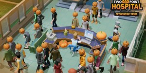 Beitragsbild des Blogbeitrags Two Point Hospital: Kürbiskopf-Update & Halloween-Angebot