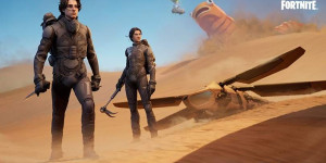 Beitragsbild des Blogbeitrags Fortnite. Paul Atreides und Chani von Dune reisen zur Insel