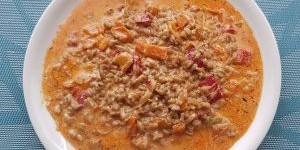 Beitragsbild des Blogbeitrags Grünkern-Paprika-Pfanne