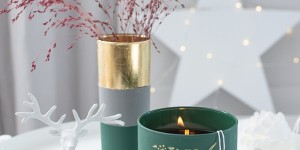 Beitragsbild des Blogbeitrags DIY Weihnachtsgeschenk: Struktur-Vasen mit Kreidefarbe und Blattgold #DIYnachten